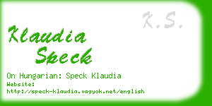 klaudia speck business card